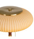Table Lamp wood, gold metal and white lampshade 31x31x50cm