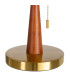 Table Lamp wood, gold metal and white lampshade 31x31x50cm