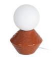 Lampe à poser céramique terracotta et globe en verre 15.5x15.5x23cm