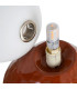 Lampe à poser céramique terracotta et globe en verre 15.5x15.5x23cm