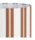 Lampe à poser céramique beige et abat-jour rayé marron 18x18x43cm