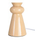 Lampe à poser céramique beige et abat-jour rayé marron 18x18x43cm