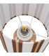 Lampe à poser céramique beige et abat-jour rayé marron 18x18x43cm