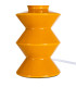 Lampe à poser céramique jaune et abat-jour rayé 18x18x44cm