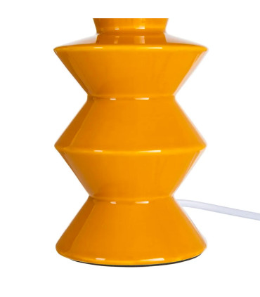 Table Lamp black wood and beige lampshade 24x24x47.5cm
