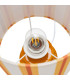 Lampe à poser céramique jaune et abat-jour rayé 18x18x44cm