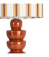Lampe à poser céramique terracotta et abat-jour rayé 25x25x47cm