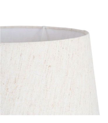 Lampe à poser céramique blanche rayures terracotta 25x25x41cm
