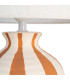 Lampe à poser céramique blanche rayures terracotta 30x30x55.5cm