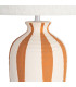 Table Lamp black wood and beige lampshade 24x24x47.5cm