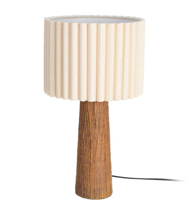 Lampe à poser résine marron et abat-jour beige 26x26x46.5cm