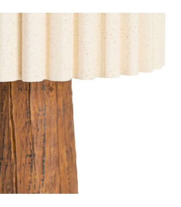 Table Lamp black wood and beige lampshade 24x24x47.5cm