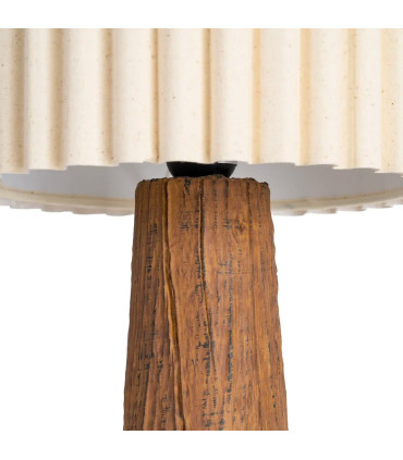 Lampe à poser résine marron et abat-jour beige 26x26x46.5cm