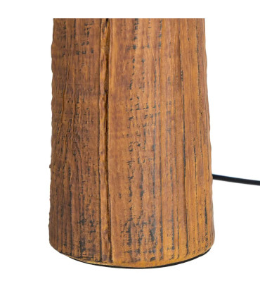 Lampe à poser résine marron et abat-jour beige 26x26x46.5cm