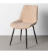 Chaise tissu beige et métal noir 50x60x85cm