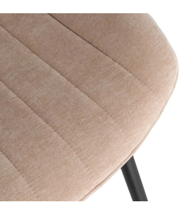 Chaise tissu beige et métal noir 50x60x85cm