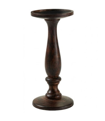 Set of 2 Candle Holders mangowood 10x10x23cm