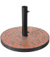 Pied de parasol rond mosaïque terracotta et noir 43x43x26cm