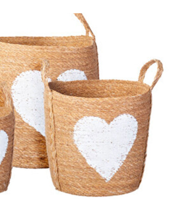 Set of 3 Round Baskets Seagrass