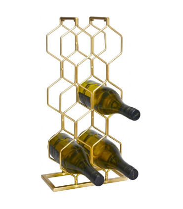 Bottles Rack gold metal - 8 Bottles 23x11x48cm