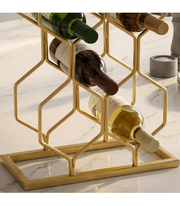 Bottles Rack gold metal - 8 Bottles 23x11x48cm