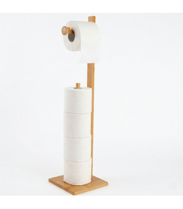 Toilet paper holder bamboo 19x19x71cm
