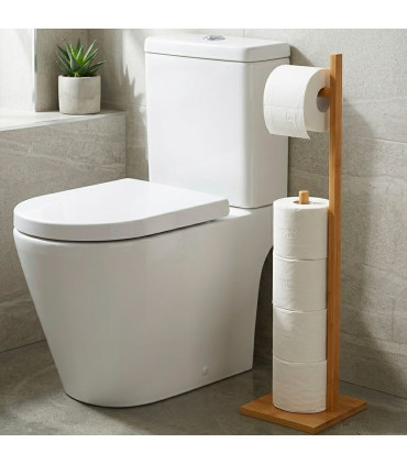 Toilet paper holder bamboo 19x19x71cm