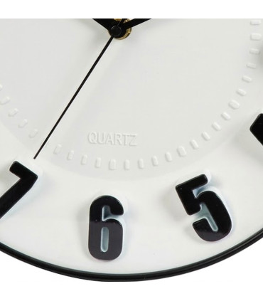 Horloge murale ronde noire et blanche 30x30x4.5cm