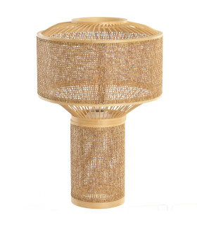 Lampe à poser naturelle bambou et rotin 26x26x40cm