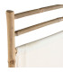 Paravent 3 panneaux bambou et coton blanc 166x3x175cm