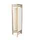 Paravent 3 panneaux bambou et coton blanc 166x3x175cm
