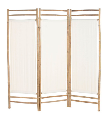 Bamboo and white cotton Screen 166x3x175cm