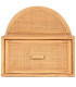 Table de chevet murale en bois et rotin 47x30x45cm