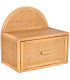 Table de chevet murale en bois et rotin 47x30x45cm