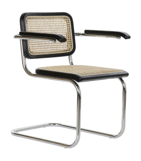 Chair design wood, rattan, metal 48x53x81cm