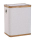 Table de chevet en bois et tissu beige 3 tiroirs 48x36x60cm