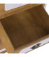 Table de chevet en bois et tissu beige 3 tiroirs 48x36x60cm