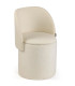 Chaise d'appoint pouf avec rangement tissu bouclette beige 51x46.5x71cm