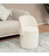Chaise d'appoint pouf avec rangement tissu bouclette beige 51x46.5x71cm