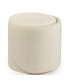 Chaise d'appoint pouf avec rangement tissu bouclette beige 51x46.5x71cm