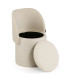 Chaise d'appoint pouf avec rangement tissu bouclette beige 51x46.5x71cm