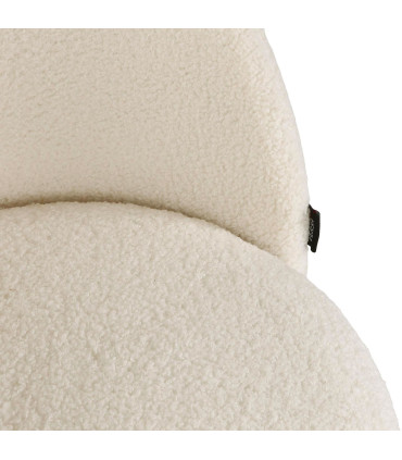 Chaise d'appoint pouf avec rangement tissu bouclette beige 51x46.5x71cm