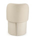 Chaise d'appoint pouf avec rangement tissu bouclette beige 51x46.5x71cm