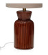 Lampe à poser en céramique marron et abat-jour gris 18x18x39cm