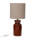 Lampe à poser en céramique marron et abat-jour gris 18x18x39cm