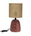 Lampe à poser en céramique marron et beige 13x13x27.5cm