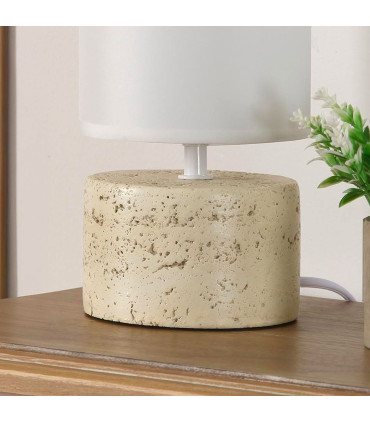 Table Lamp ceramic beige and white 13x13x24cm