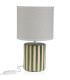 Lampe à poser en céramique rayée vert et blanc 16x16x27.5cm
