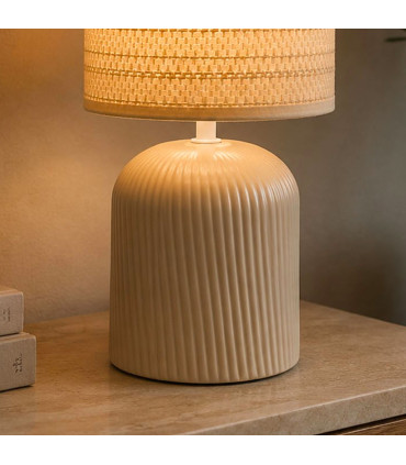 Lampe à poser céramique beige 18x18x31.5cm