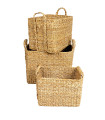 Set of 3 Baskets Seagrass 45x35x35cm